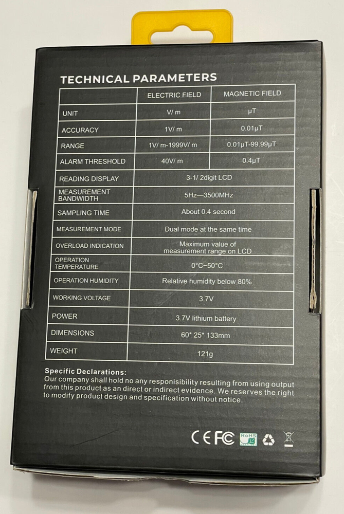 Erickhill EMF Tester Professional Instruments Model RT-100 NEW