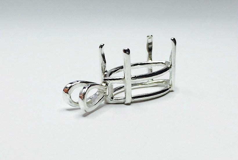 Sterling Silver Marquise Pre-Notched Pendant Setting (8x4mm-20x10mm)