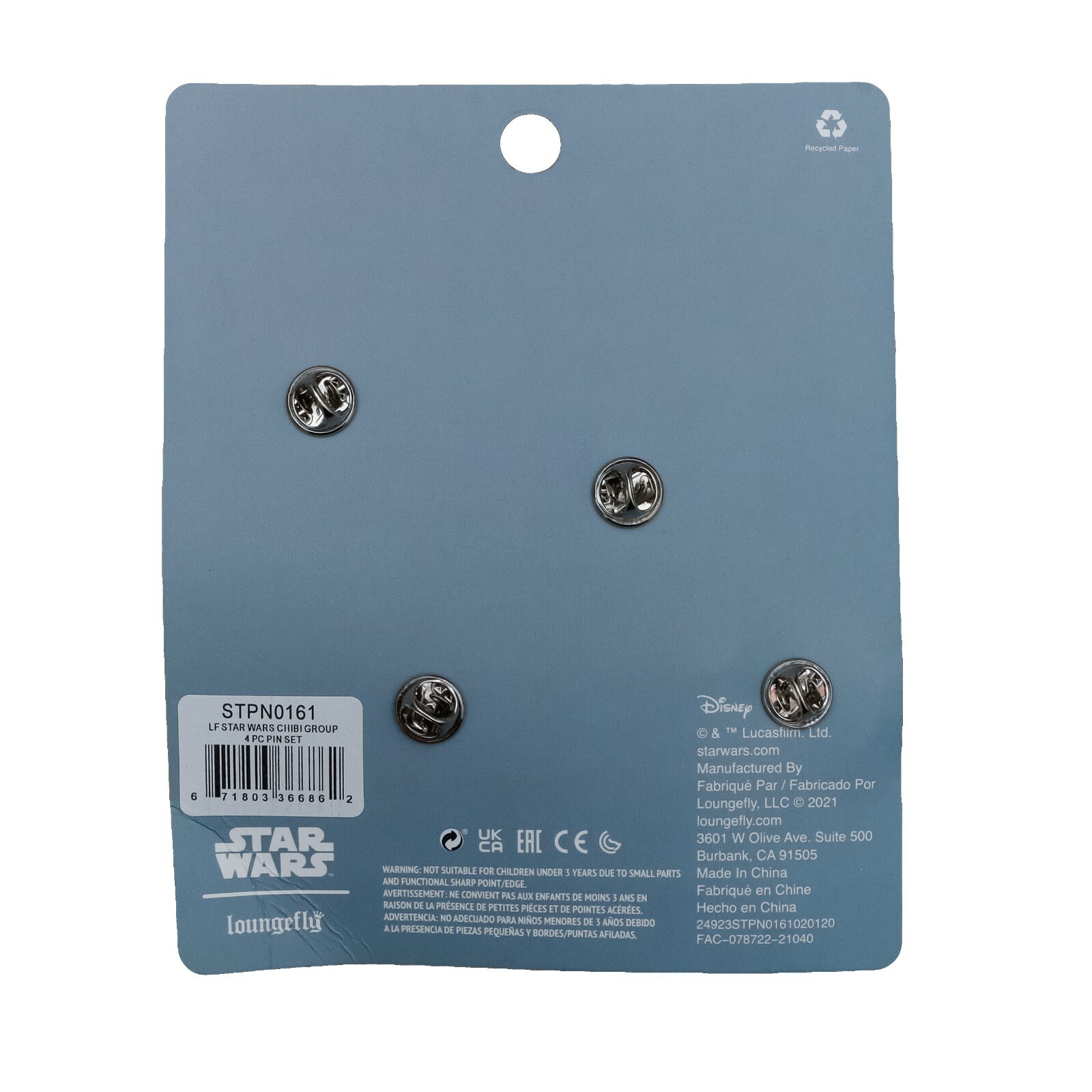 Loungefly Star Wars Enamel Pin Set 4pc Luke Skywalker Leia Yoda Darth Vader