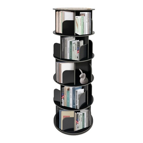 360° Rotating Bookshelf 5-Tier Bookcase Storage Shelf /Freestanding Display Rack