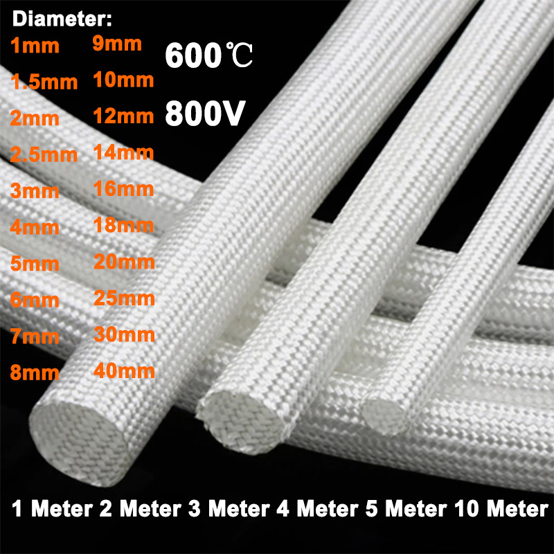 White Heat Resistant Sleeving Cable Wire High Temperature Component