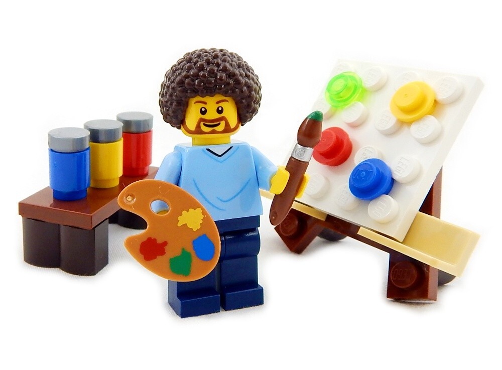 NEW LEGO "PUBLIC T.V. ARTIST" MINIFIG afro figure minifigure paint painter