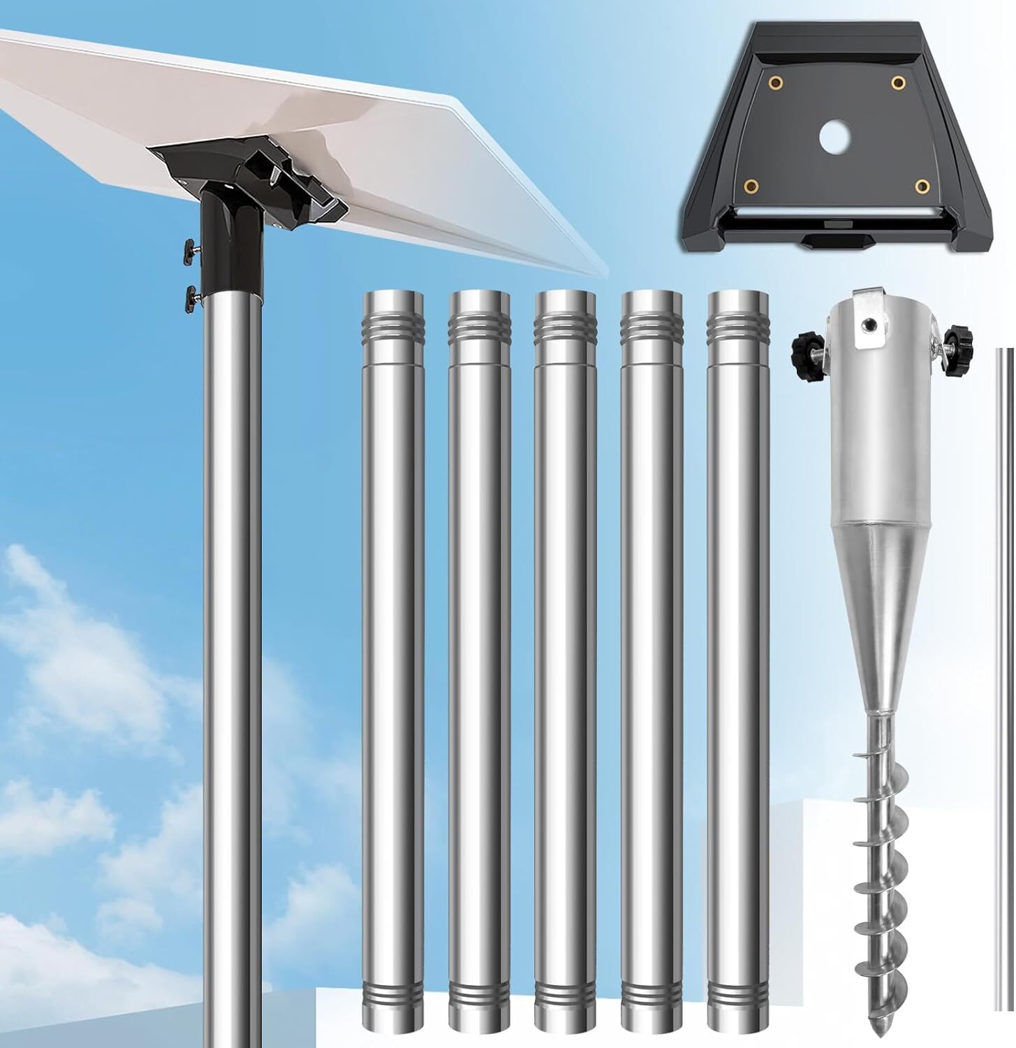 Starlink Gen 3 Pole Mount Kit, 9ft Starlink Ground Pole, Pipe Adapter Included