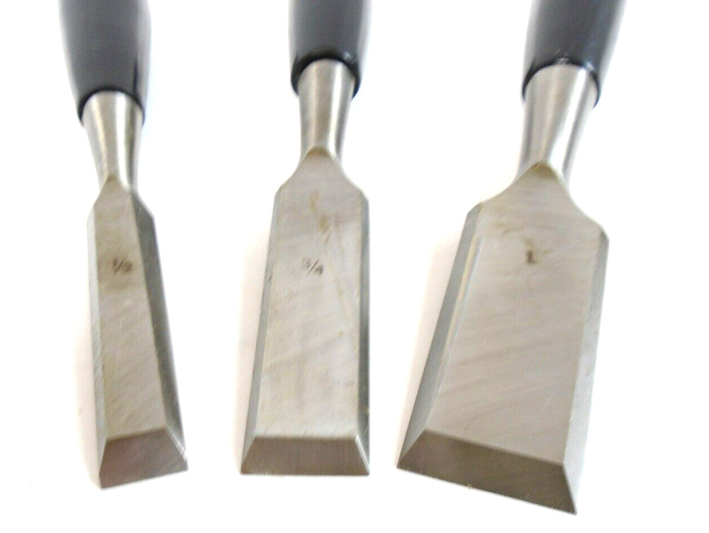 Globemaster 3 Piece Butt Chisel Set no. 61395 1/2" 3/4" 1"
