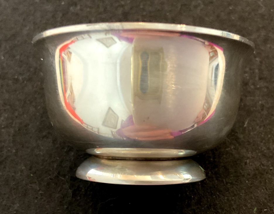 WEB Sterling Silver Open Salt Cellar Dish 1.7" Diameter 22.5 Grams No Monograms