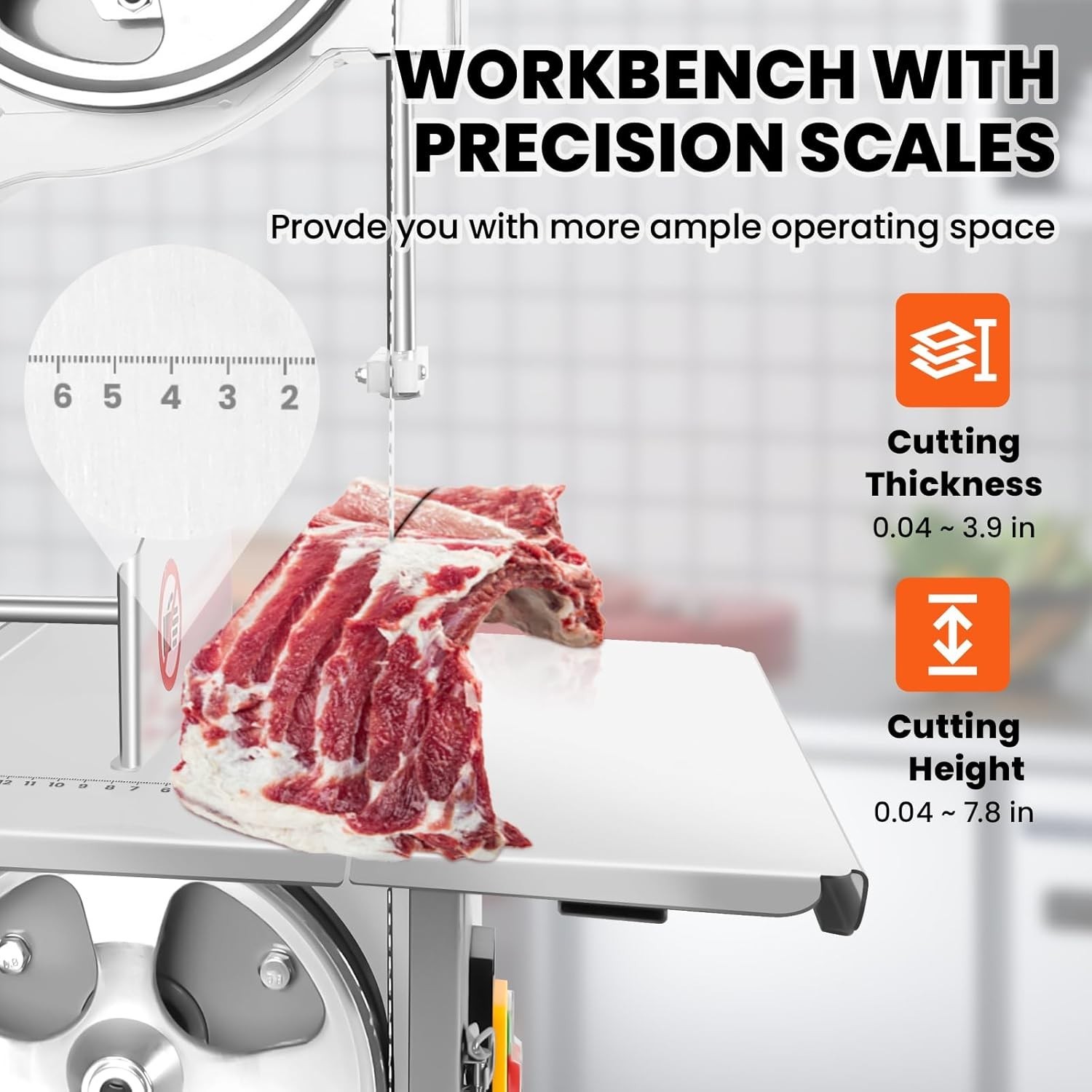 1000W Electric Bone & Meat Saw Machine Frozen Meat Cutter for butcher 8 Blades