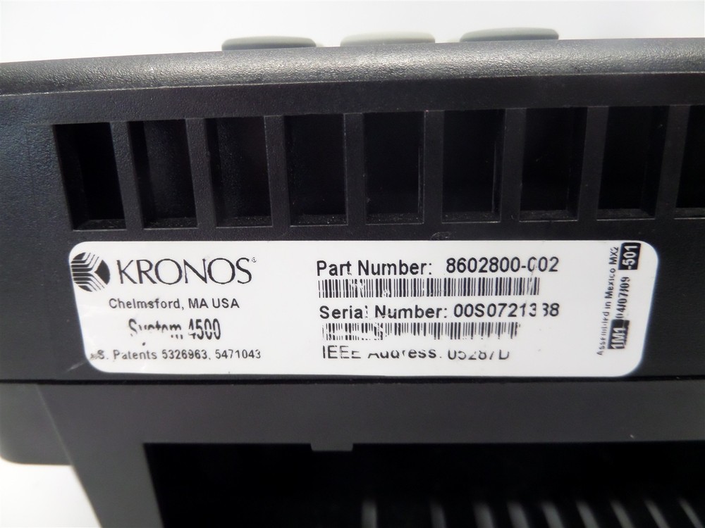 Kronos 4500 Digital Time Clock System 8602800-002 - Missing Boards