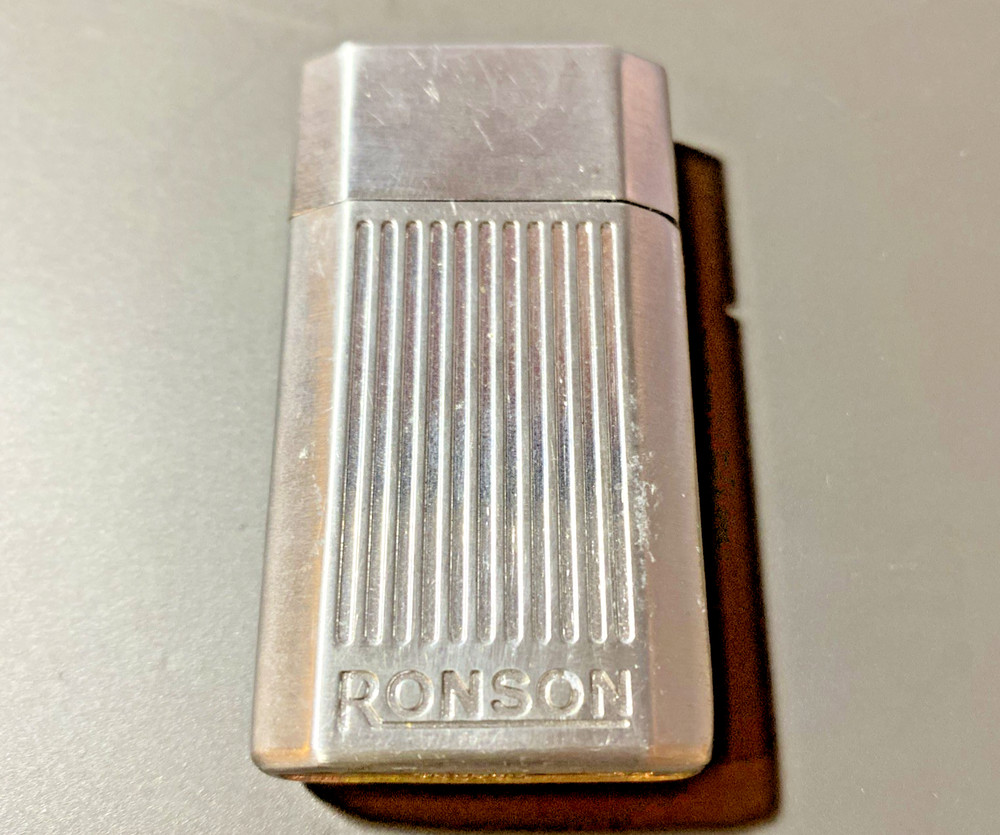 Ronson Jetlite Vintage Chrome Torch Lighter Shield Design As-Is Untested