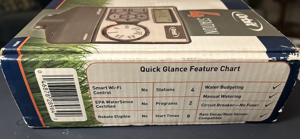 NEW ORBIT EASY DIAL 4 ZONE STATION IRRIGATION SPRINKLER CONTROLLER