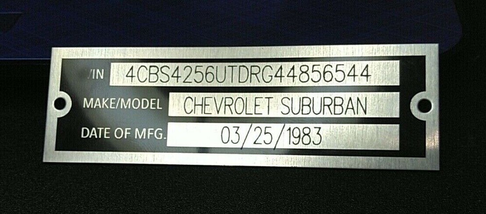 Custom ENGRAVED 3 Line Data Name Plate Tag