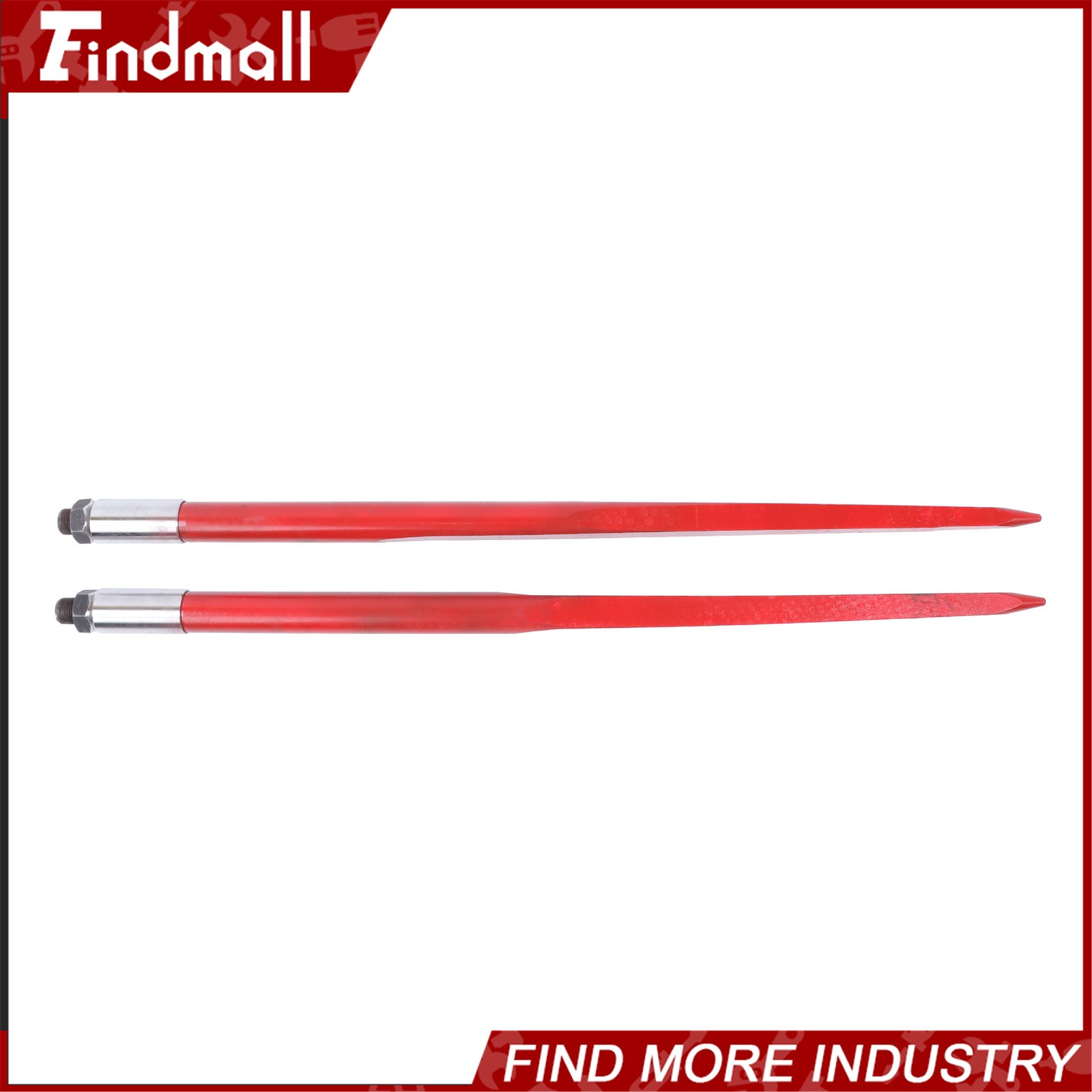 43" Hay Bale Spear Red 3000lbs Capacity Spike Fork Fit For Tractors Loaders 2Pcs