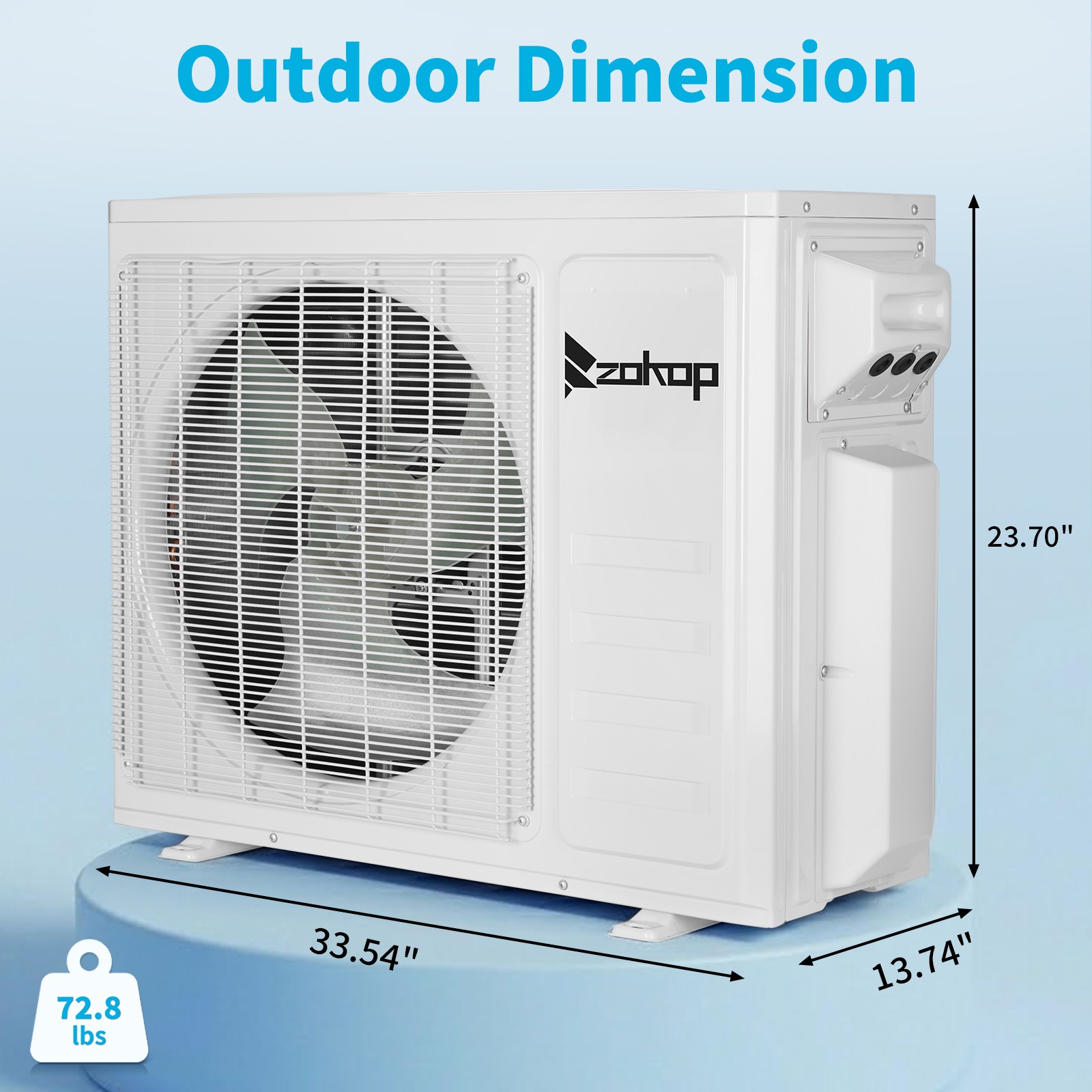 20000 BTU Dual Zone Ductless Mini Split Air Conditioner w/Heat 2x9000BTU 23 SEER