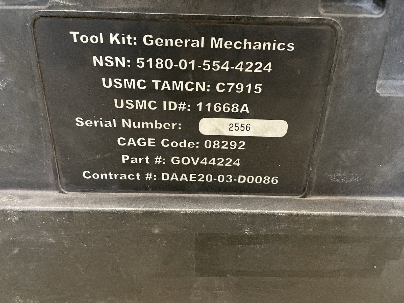 ARMSTRONG MILITARY TOOL KIT SET GENERAL MECHANIC USMC GMTK with Top Tray