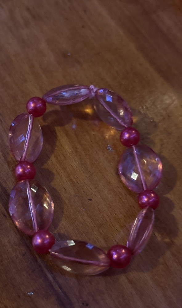 Handmade Pink Beaded Bracelet