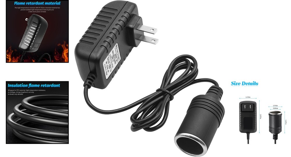 Compact 12V 2A AC/DC Adapter - Safe Conversion for Car Electronics & Appliances