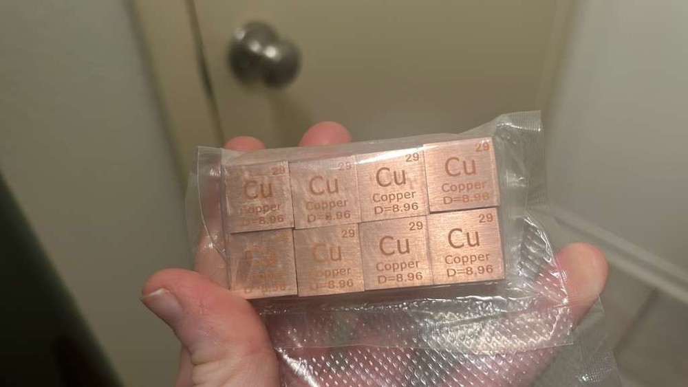 16mm Solid Copper Cube 36.7g | 1.18 Troy oz .999 Copper Element Cube