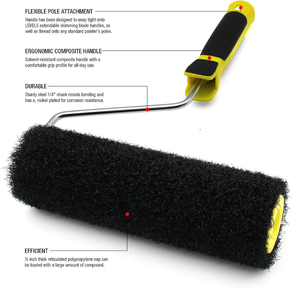 9 Inch Drywall Compound Roller, Drywall Texture Roller Brush, Suitable for Cover
