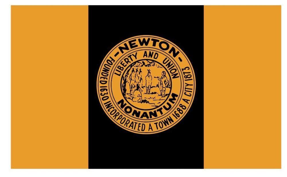 Newton Massachusetts Flag Sticker Decal