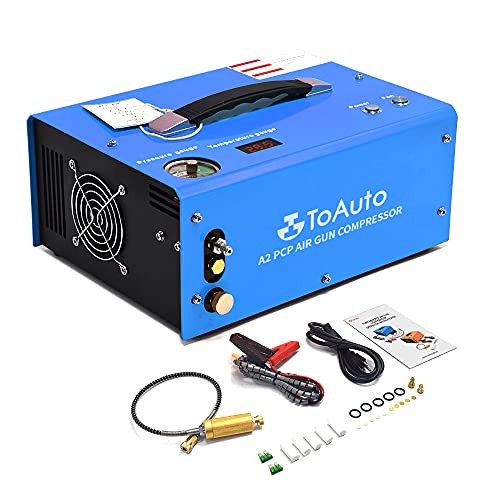 TOAUTO A2 PCP Air Compressor, Auto-Stop, Portable Compressor Blue
