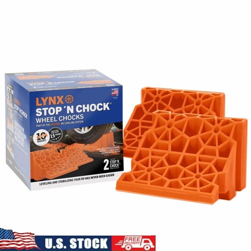 Stop N Chock Wheel Chocks Durable Self Positioning Stabilizing Guide