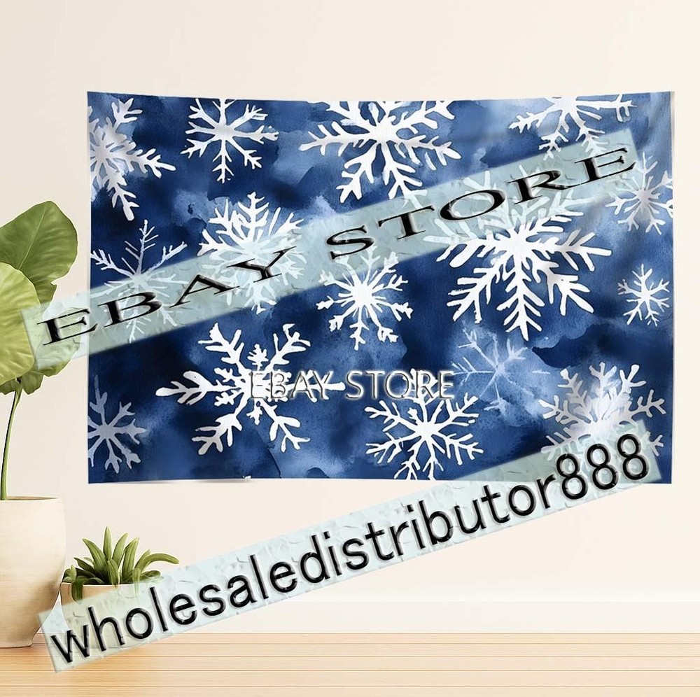 Snowflake Pattern tapestry repeating winter symbol decor 59X82 in