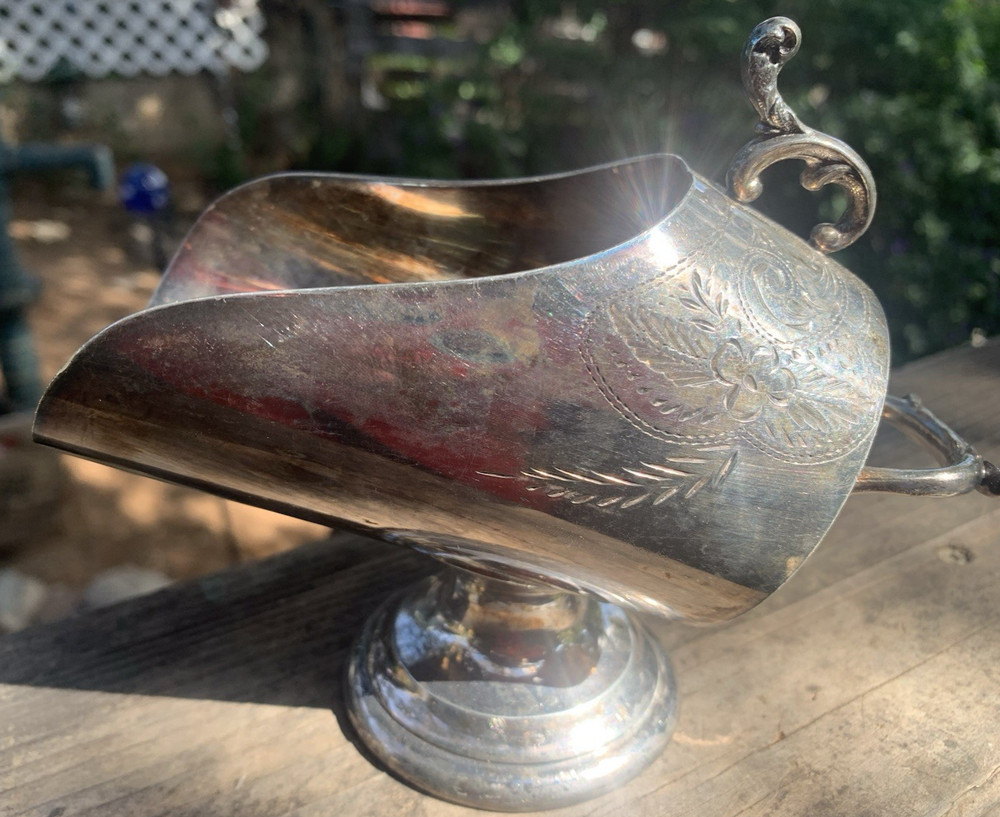 Victorian Silver Plate Sugar Scuttle Barrel EPBM 1900s Model Etched Pattern 917