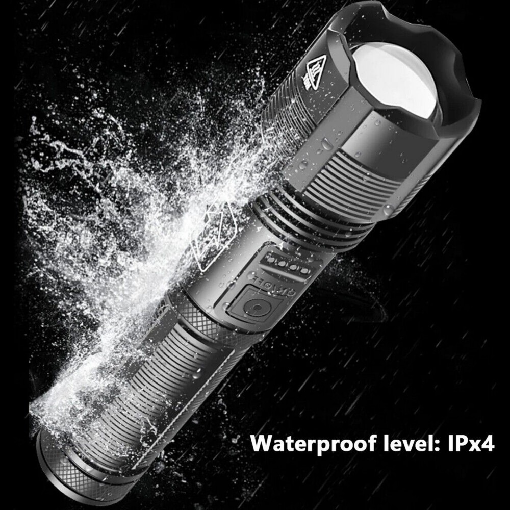 LED Flashlight Super Bright Rechargeable Work Lights Retractable Zoom Waterproof