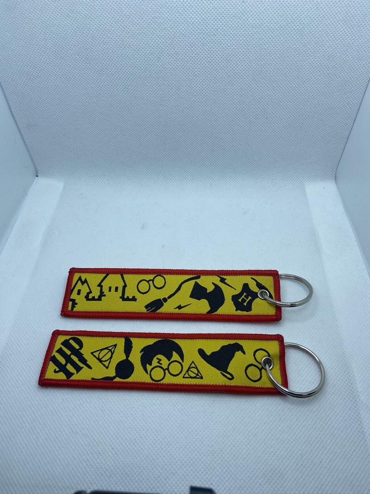 Harry Potter Magic Wizard Embroidered Jet Tag Keychain