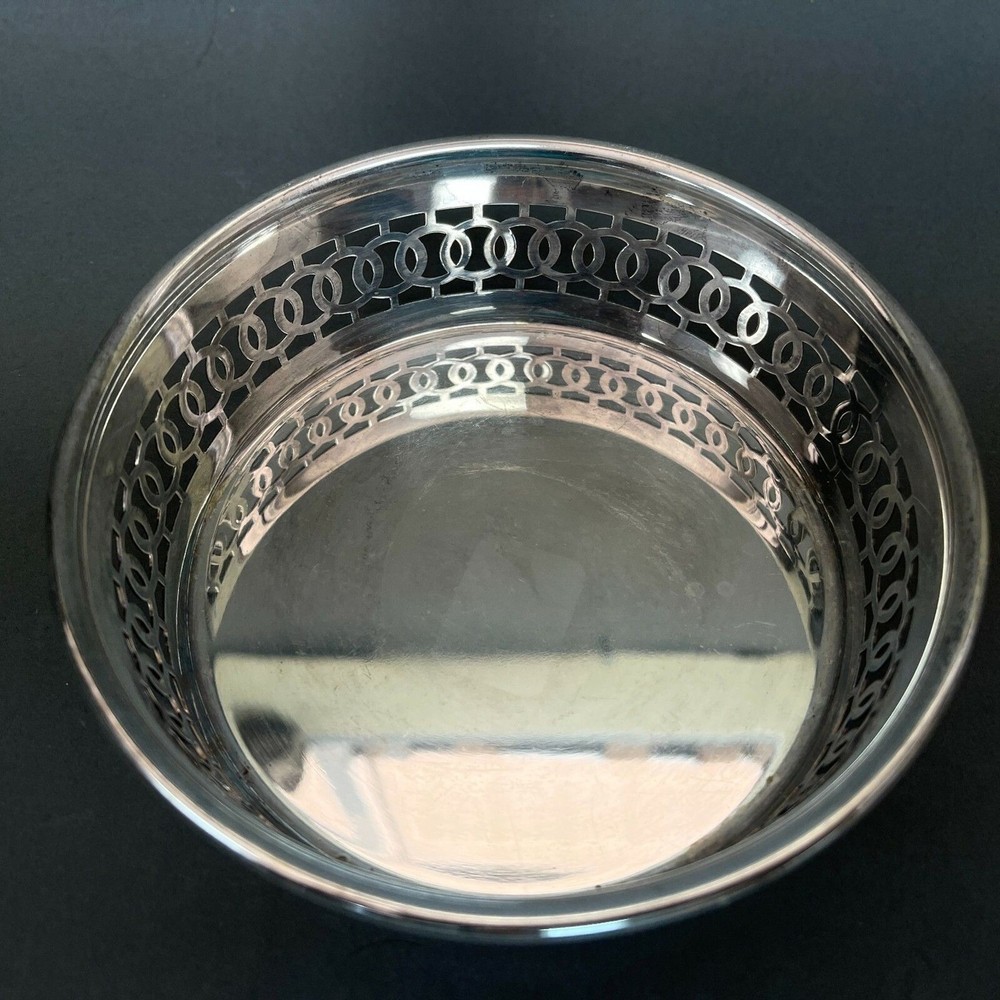 Towle Silver Plate Dish Round Pierced 4 7/8" x 1 1/2" high