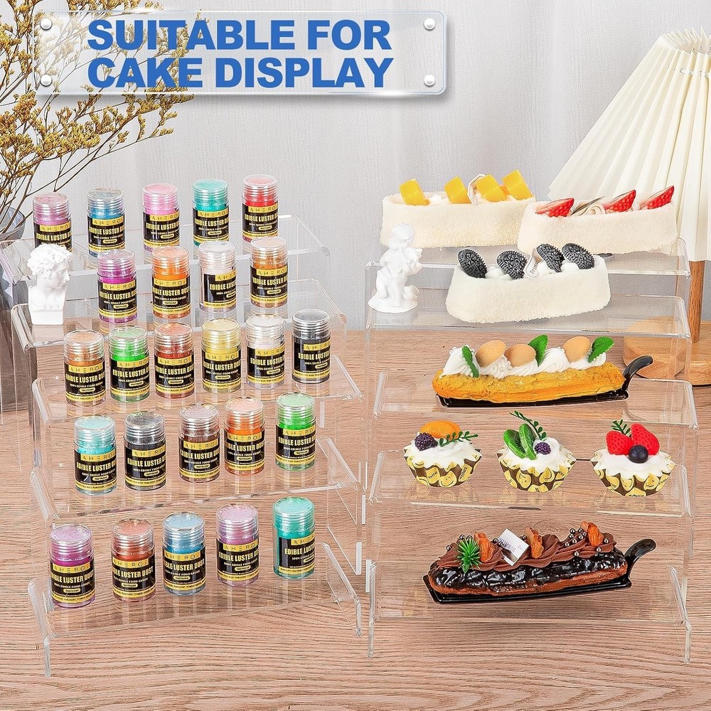 Large Acrylic Risers, 10 Pcs 2 Set7”L~8”L~9”L Riser Display Shelf, Clear Rect...