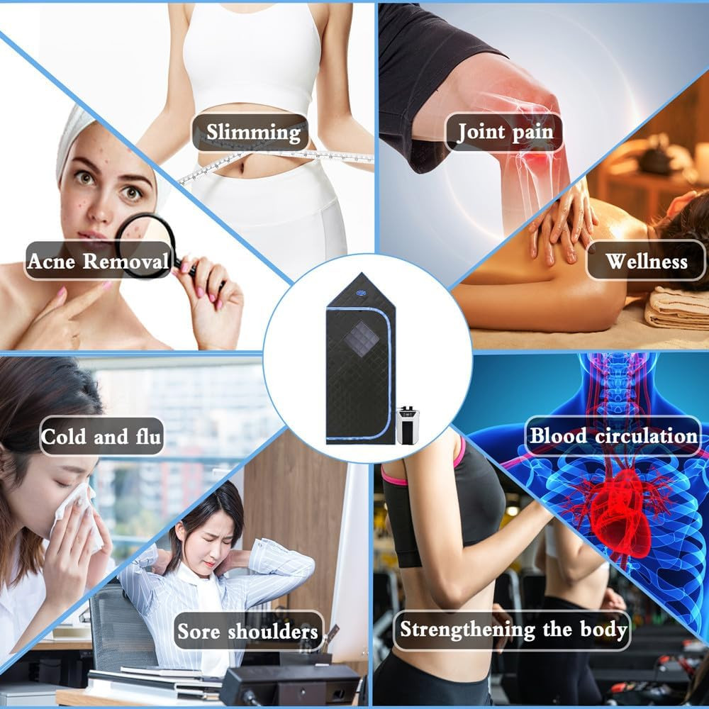Portable Home Sauna Box with 3L Steamer, Timer & Remote Control