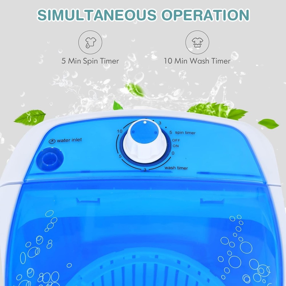 5.5 lbs Semi-Automatic Portable Washing Machine - Lightweight & Efficient