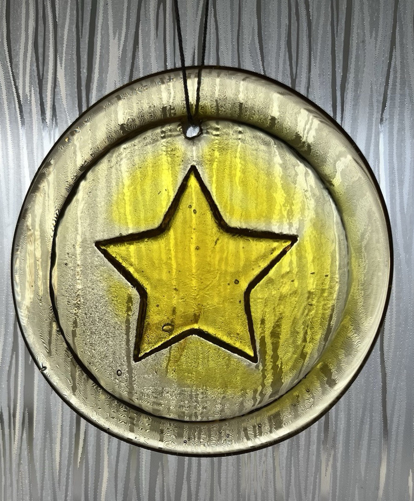 Blenko Glass Suncatcher - Star - Citrine