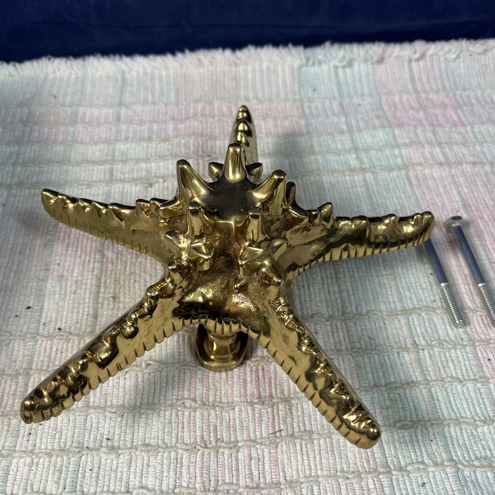 Starfish Door Knocker - Heavy Solid Brass Doorknocker 7x7 - Made In India