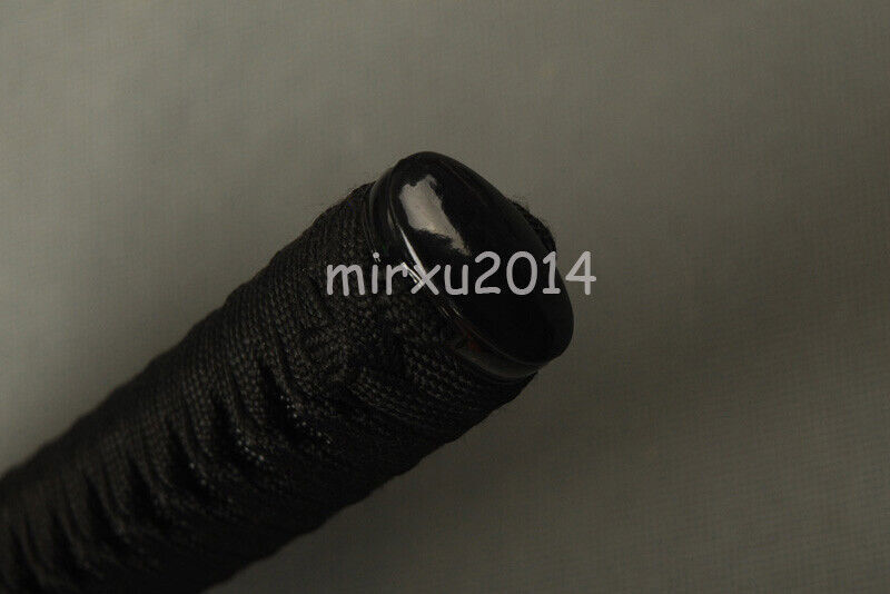 Black Synthetic Silk Ito Real Rayskin Tsuka Handle For Japanese Samurai Katana