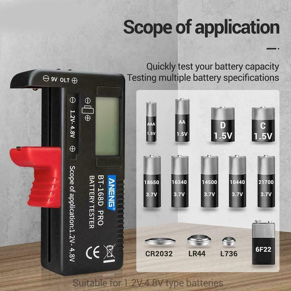 Universal Digital Battery Tester BT-168 PRO Battery Voltage Tester Checker