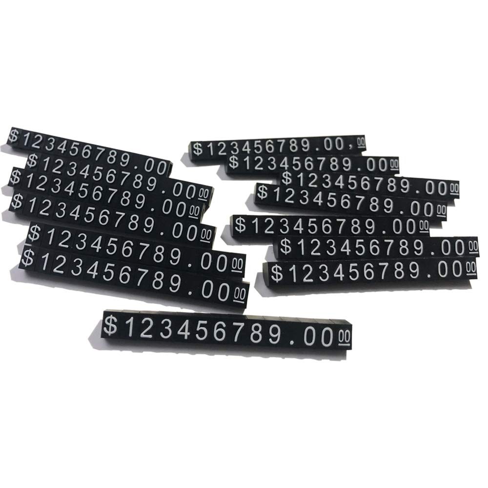 Price Tag Cube Adjustable Assembly Number Angled Pricing Medium, Black