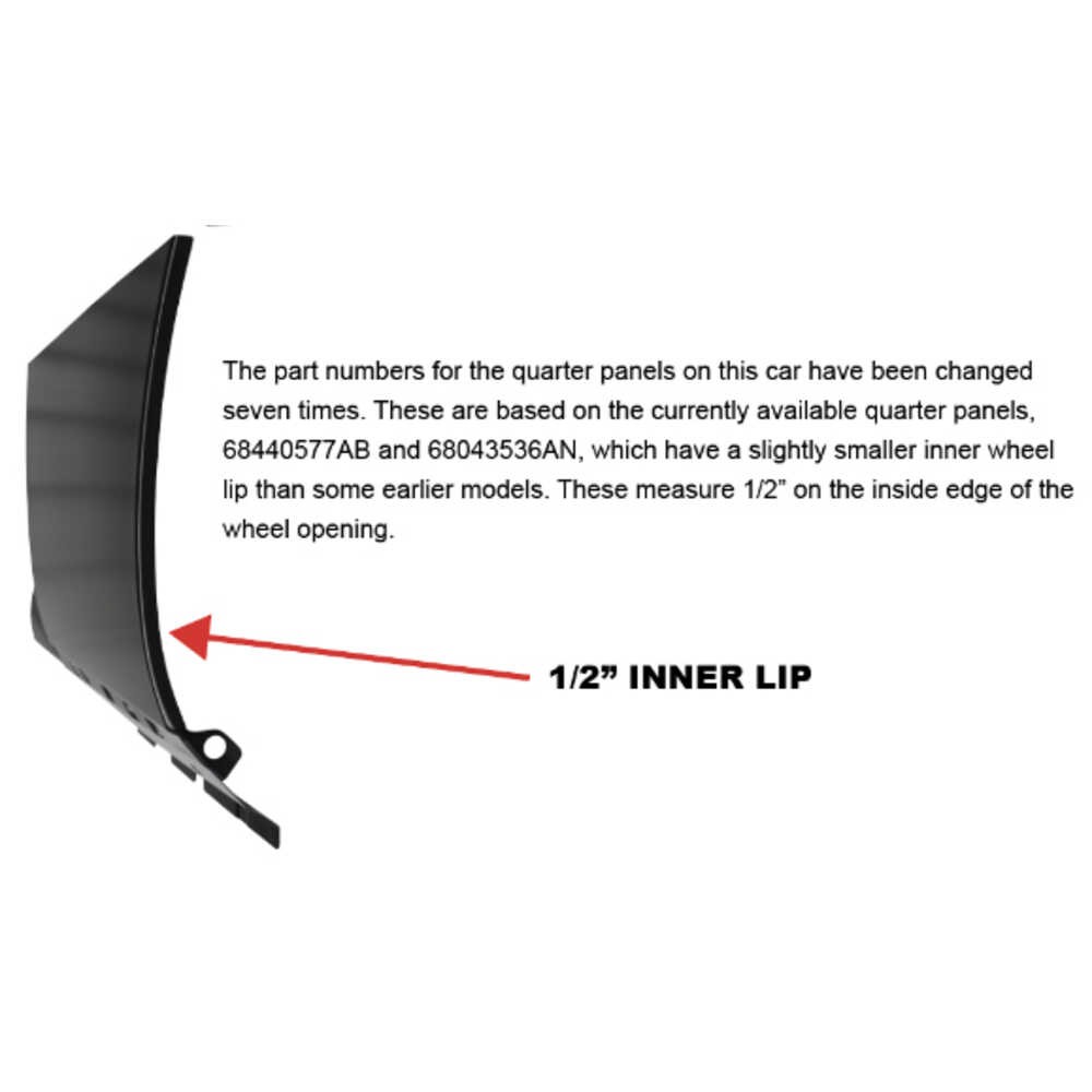 Front Lower Quarter Panel Section for 08-23 Dodge Challenger LEFT