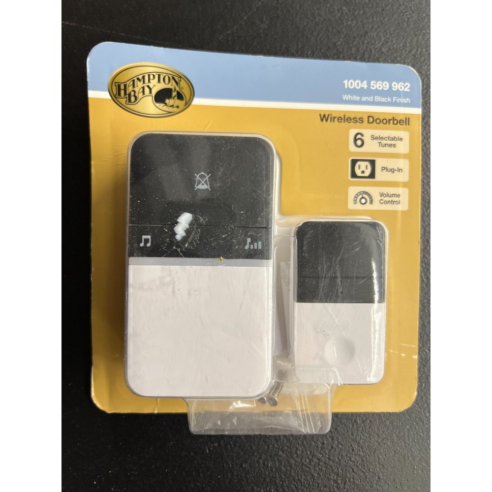 Hampton Bay Wireless Plug-In Door Bell LED Indicator with Wireless Push Button