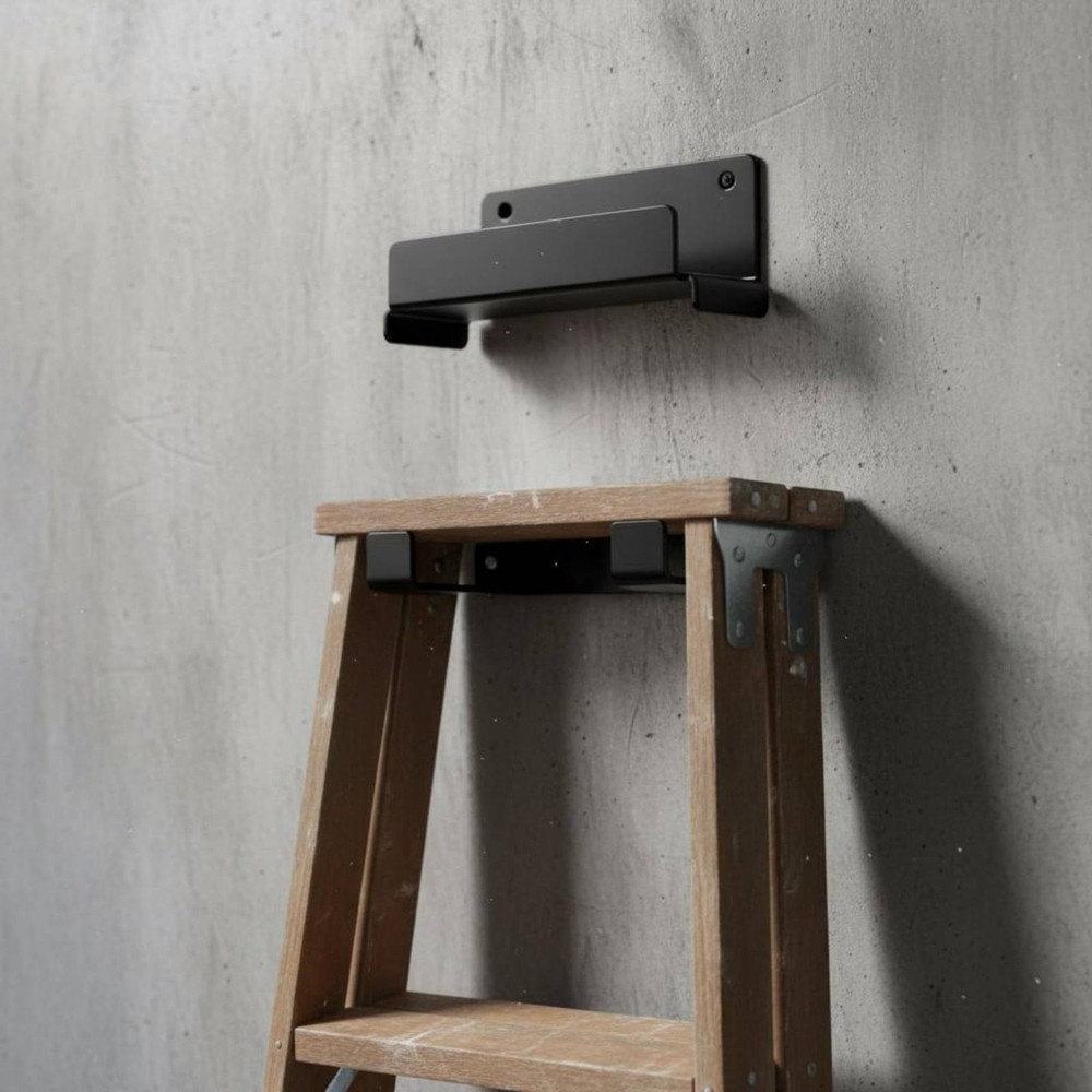 2 Pieces Heavy Duty Ladder Hook Space Saving Wall Mount Storage Bracket for