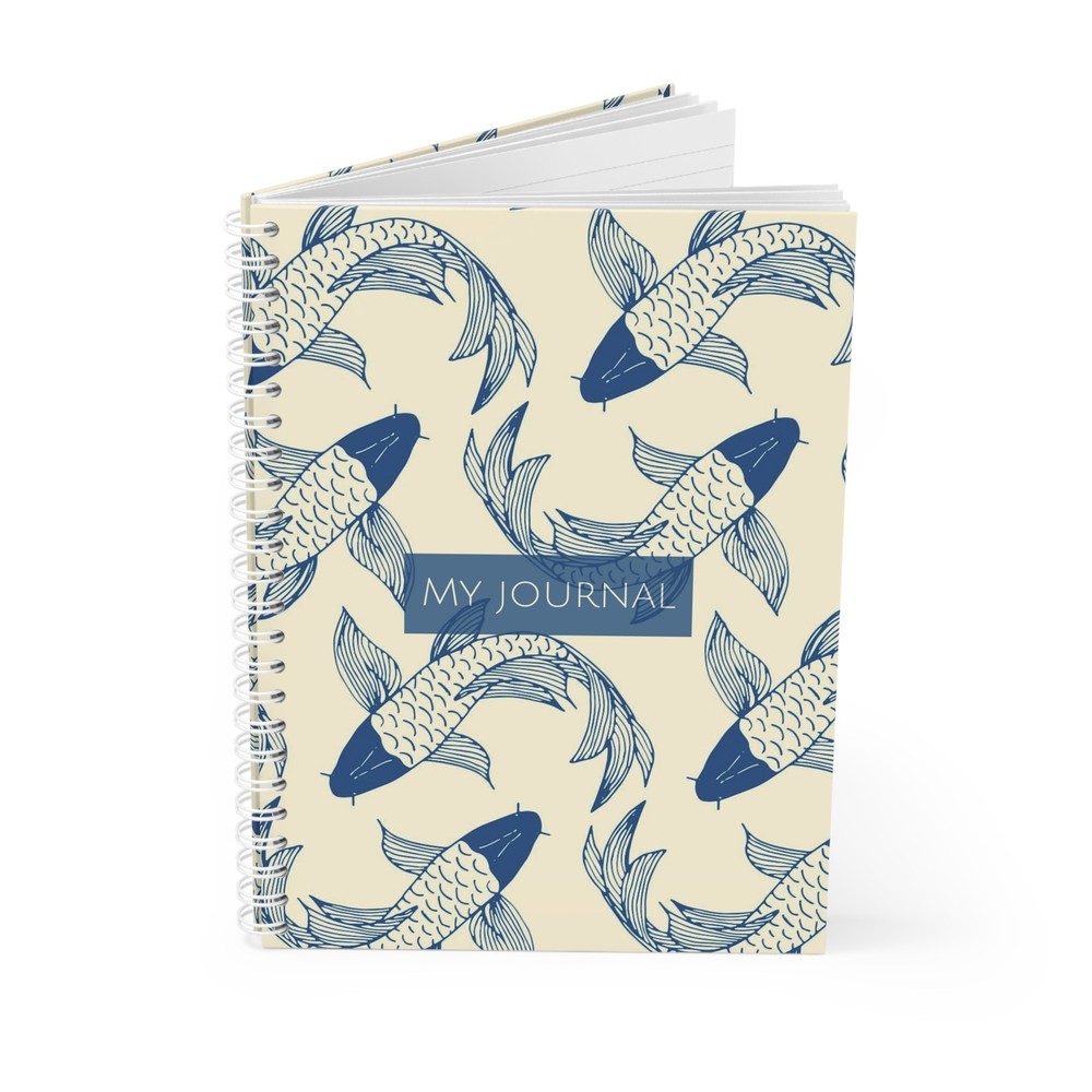 Blue Coy Fish Spiral Notebook | Mindful Journaling