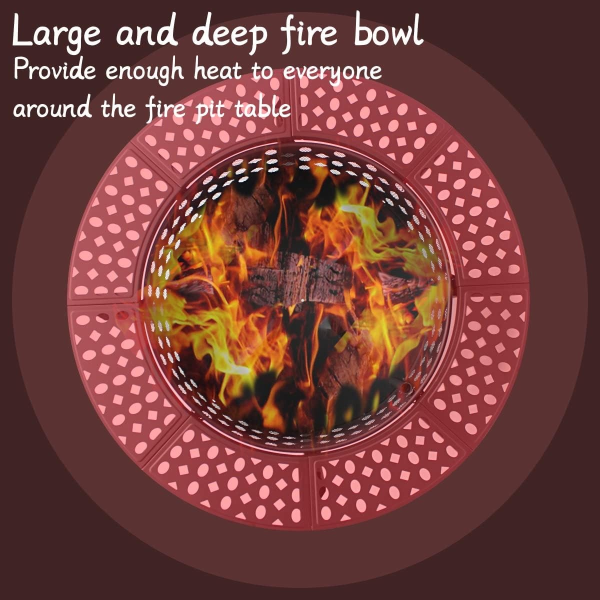 36 Inch Fire Pit with 2 Grills, Wood Burning Fire Pits for Outside with Lid