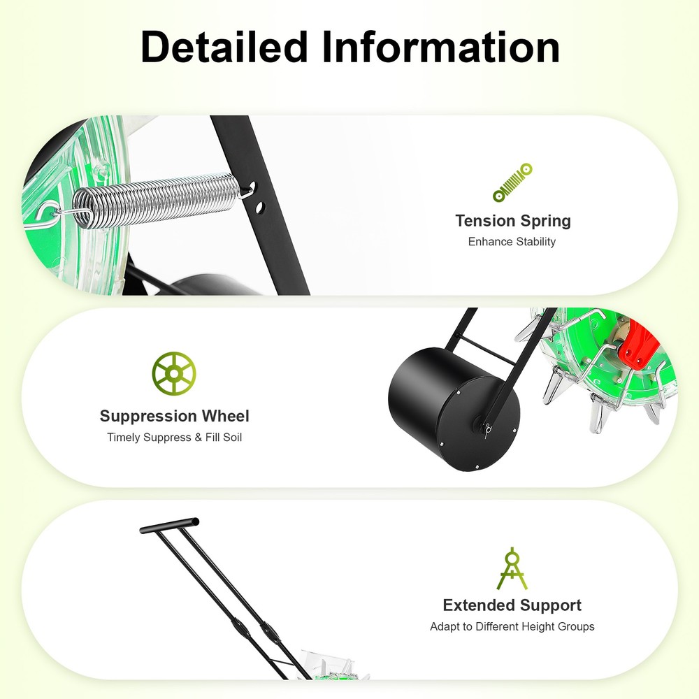 Hand Push Roller Seeder Manual Seeding Machine Soy Corn Carousel Seed Planter