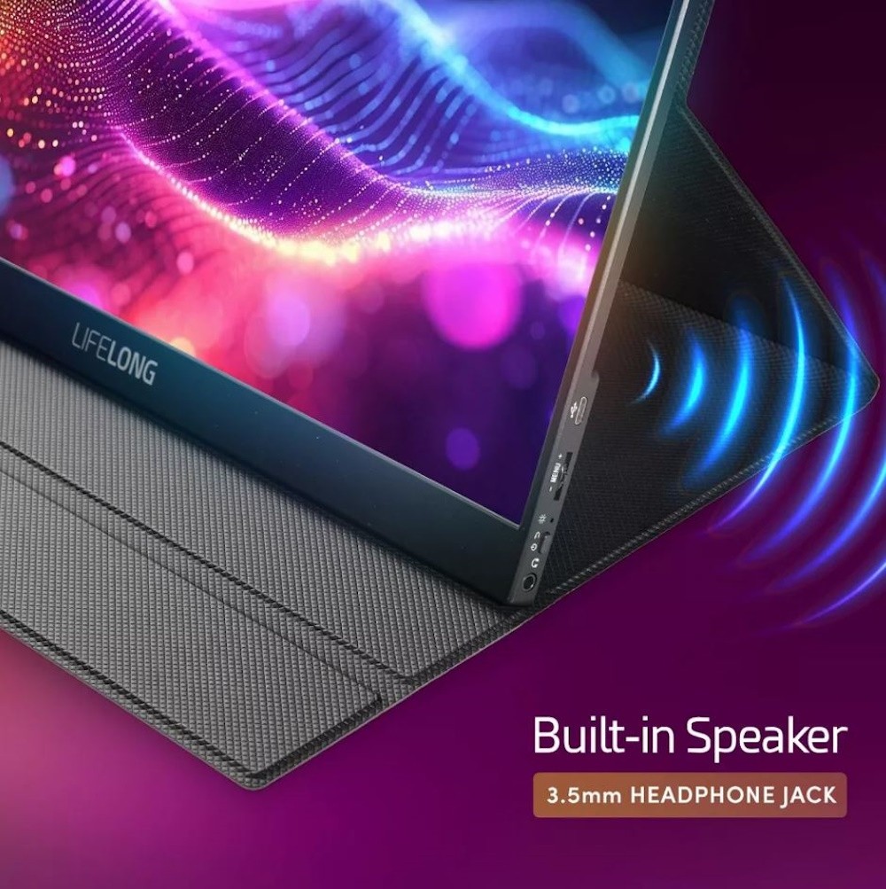 Lifelong 15.6" 1080P Portable Monitor G70-T - IPS, Built-In Speakers, 60Hz, HDMI