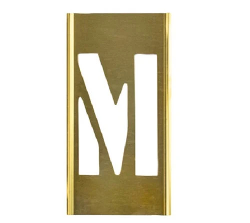 CH Hanson 10006M - Stencil Sort-1/2" Brass Gothic M