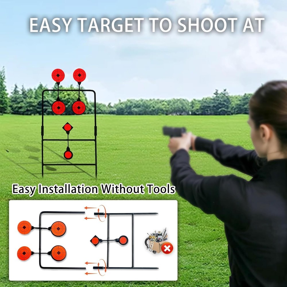 Backyard BB Metal Target, Automatic Reset, Round, Iron, Round, Patio 4 Circles