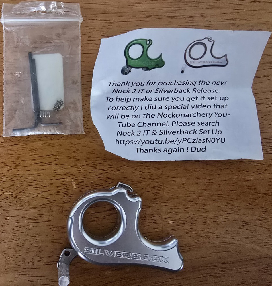 Nock On Silverback Tension Release Aid Silver for Compound Bow