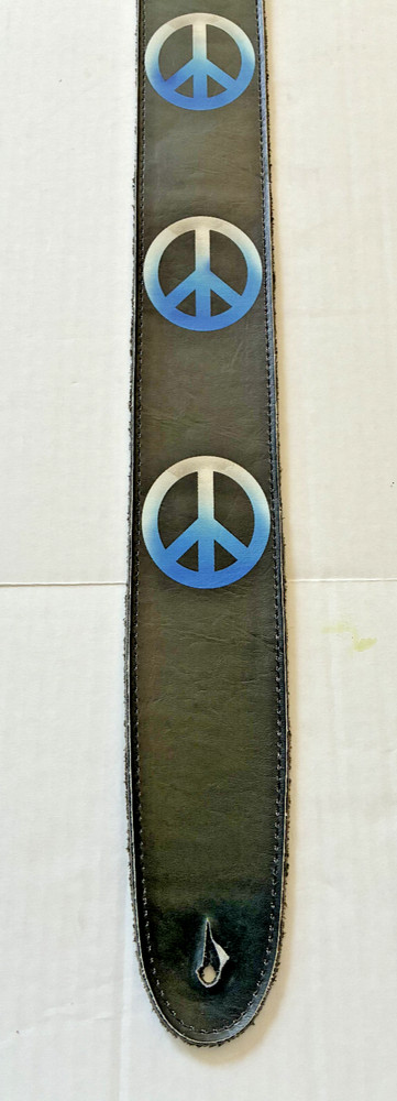 Blue Peace Sign Guitar Strap