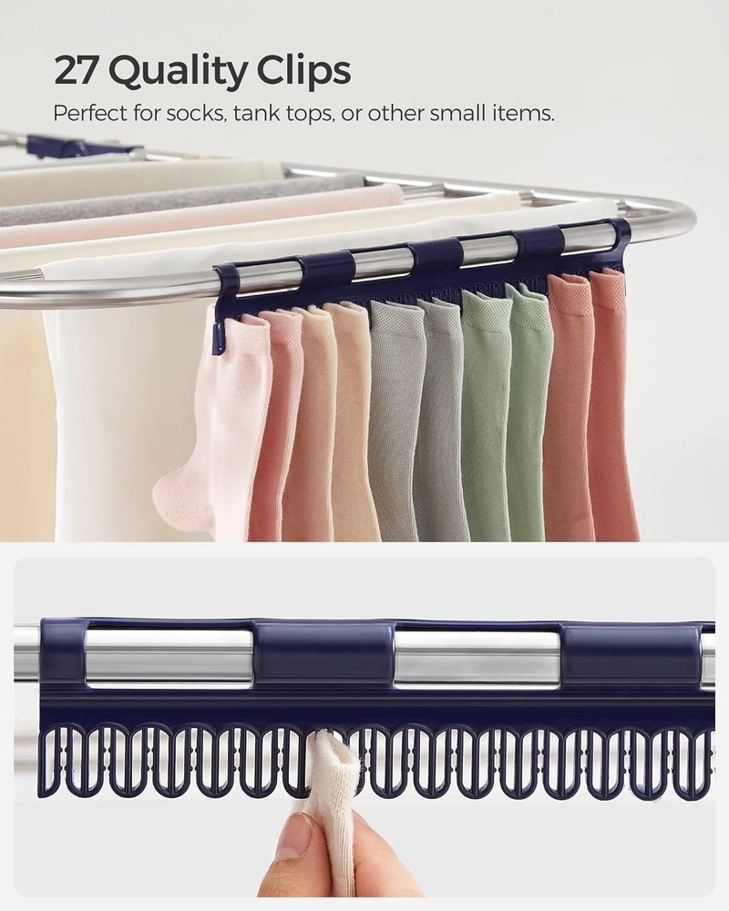 Clothes Drying Rack Foldable 2-Level Laundry Free-Standing Large Adjustable New