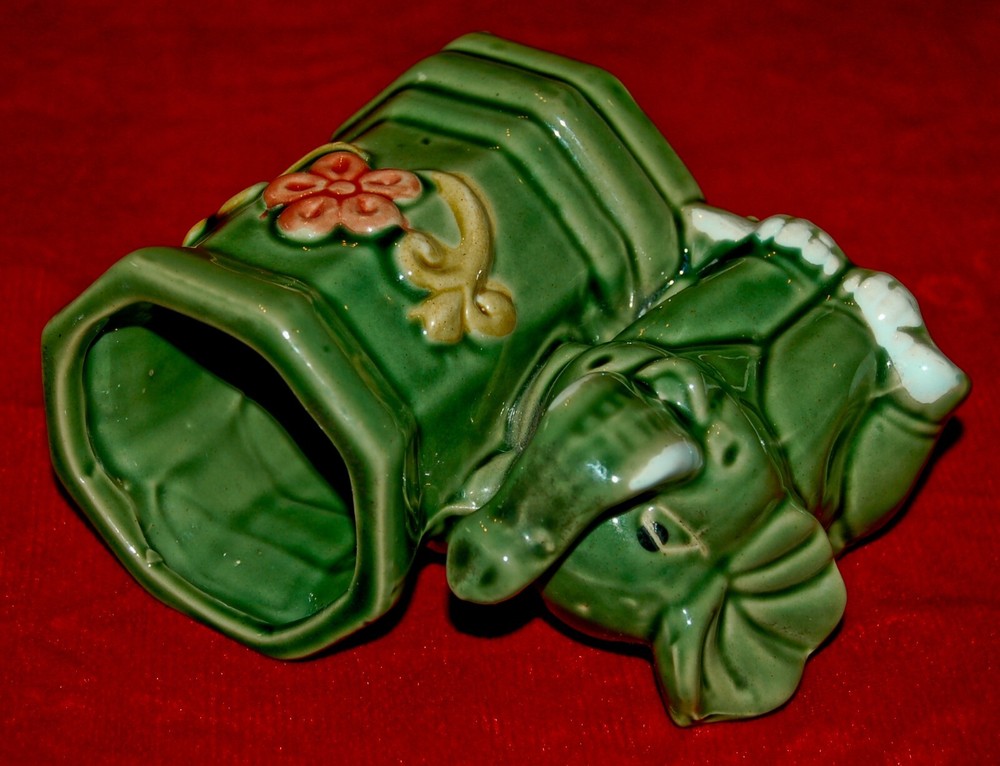 VINTAGE PLANTER Lucky Elephant Adorable Ceramic!